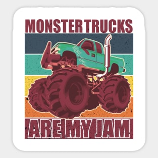 Vintage Monster Truck Are My Jam Retro Sticker